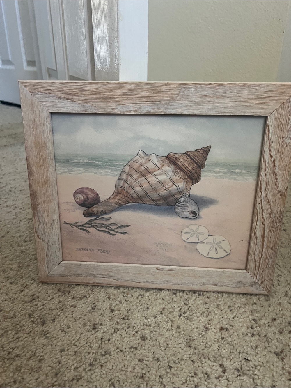 Coastal Shell Print in Neutral Tones - Framed Beach Art